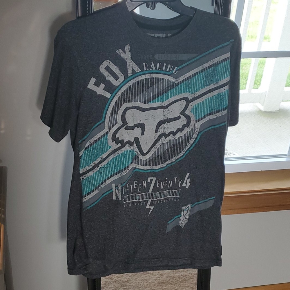 Foz shirt. Distressed grey